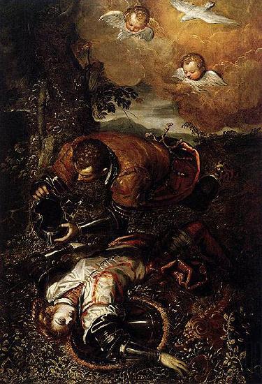 Domenico Tintoretto Tancred Baptizing Clorinda Spain oil painting art